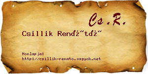 Csillik Renátó névjegykártya